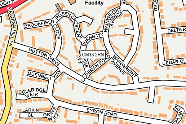 CM13 2RN map - OS OpenMap – Local (Ordnance Survey)