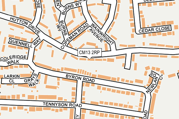 CM13 2RP map - OS OpenMap – Local (Ordnance Survey)