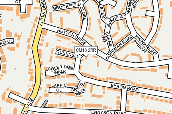 CM13 2RR map - OS OpenMap – Local (Ordnance Survey)