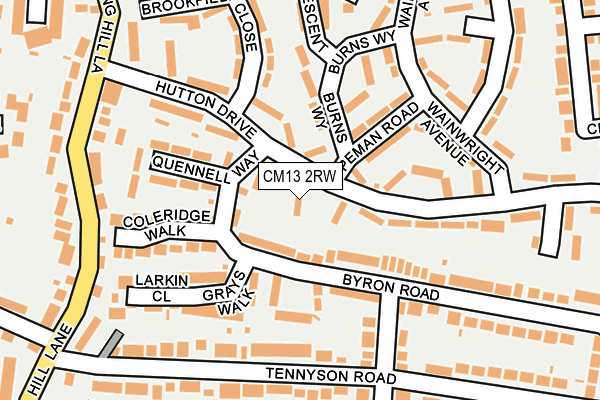 CM13 2RW map - OS OpenMap – Local (Ordnance Survey)