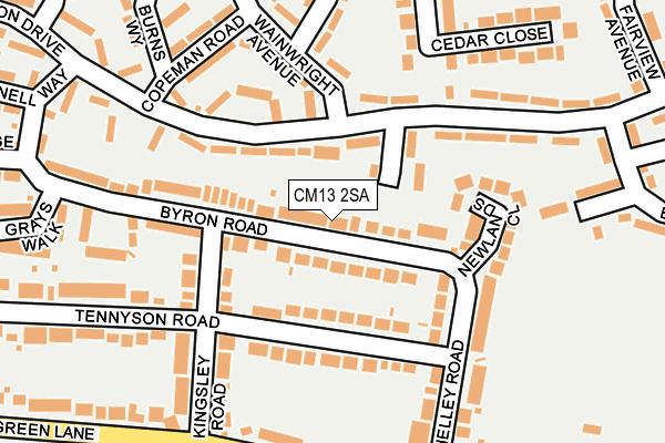 CM13 2SA map - OS OpenMap – Local (Ordnance Survey)