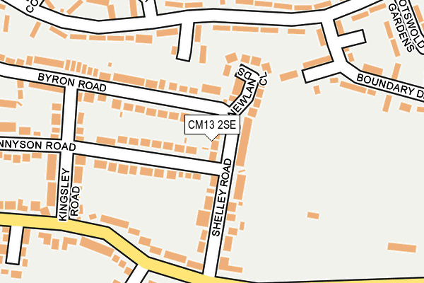 CM13 2SE map - OS OpenMap – Local (Ordnance Survey)