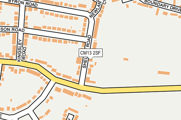 CM13 2SF map - OS OpenMap – Local (Ordnance Survey)