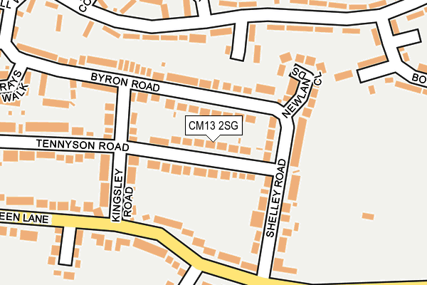 CM13 2SG map - OS OpenMap – Local (Ordnance Survey)
