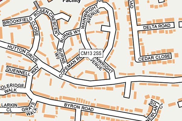 CM13 2SS map - OS OpenMap – Local (Ordnance Survey)