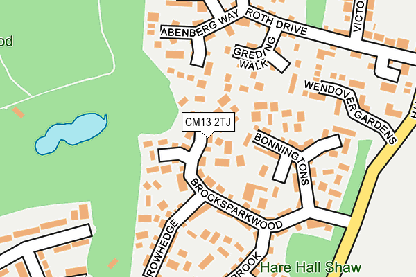 CM13 2TJ map - OS OpenMap – Local (Ordnance Survey)