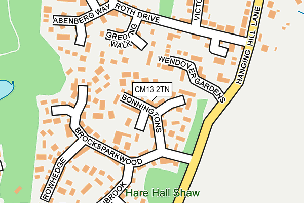CM13 2TN map - OS OpenMap – Local (Ordnance Survey)