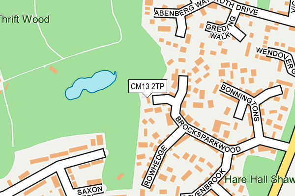 CM13 2TP map - OS OpenMap – Local (Ordnance Survey)
