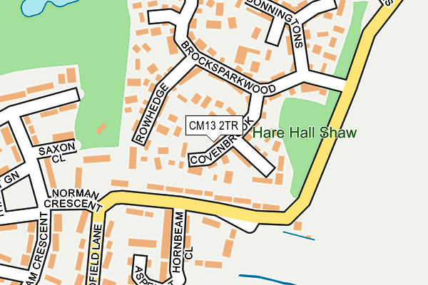 CM13 2TR map - OS OpenMap – Local (Ordnance Survey)
