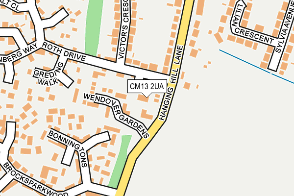 CM13 2UA map - OS OpenMap – Local (Ordnance Survey)