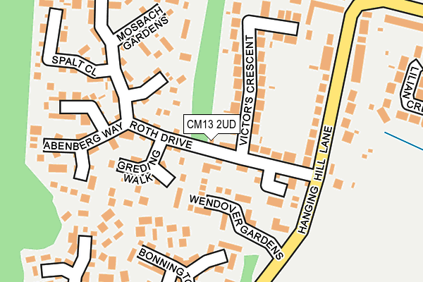 CM13 2UD map - OS OpenMap – Local (Ordnance Survey)