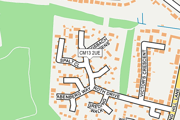 CM13 2UE map - OS OpenMap – Local (Ordnance Survey)