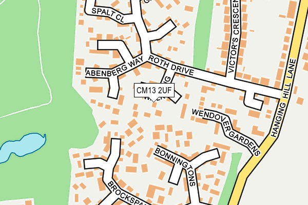 CM13 2UF map - OS OpenMap – Local (Ordnance Survey)
