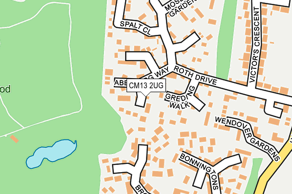 CM13 2UG map - OS OpenMap – Local (Ordnance Survey)