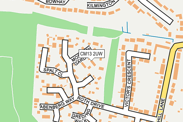 CM13 2UW map - OS OpenMap – Local (Ordnance Survey)
