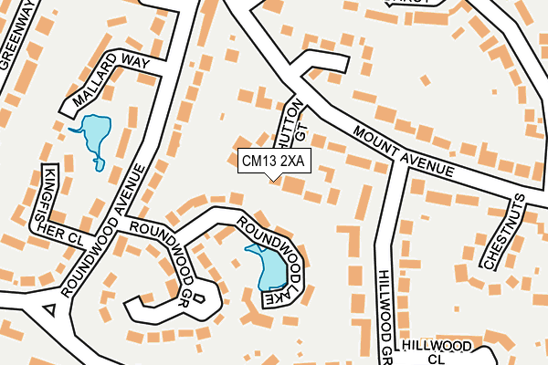 CM13 2XA map - OS OpenMap – Local (Ordnance Survey)