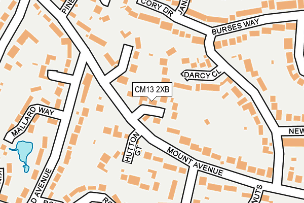 CM13 2XB map - OS OpenMap – Local (Ordnance Survey)