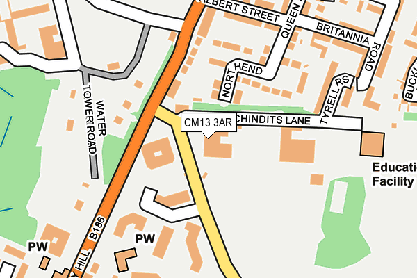CM13 3AR map - OS OpenMap – Local (Ordnance Survey)