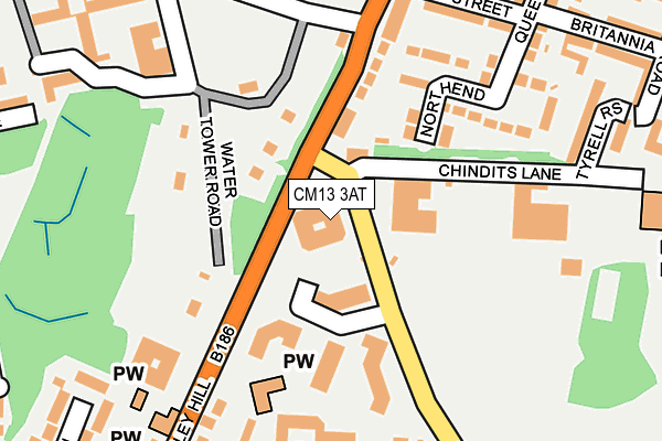 CM13 3AT map - OS OpenMap – Local (Ordnance Survey)