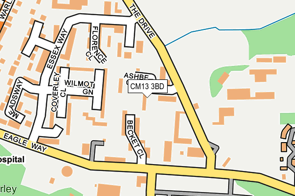 CM13 3BD map - OS OpenMap – Local (Ordnance Survey)