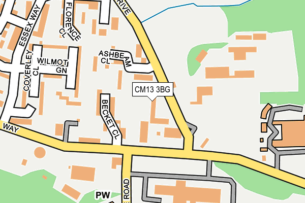 CM13 3BG map - OS OpenMap – Local (Ordnance Survey)