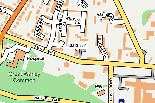 CM13 3BY map - OS OpenMap – Local (Ordnance Survey)