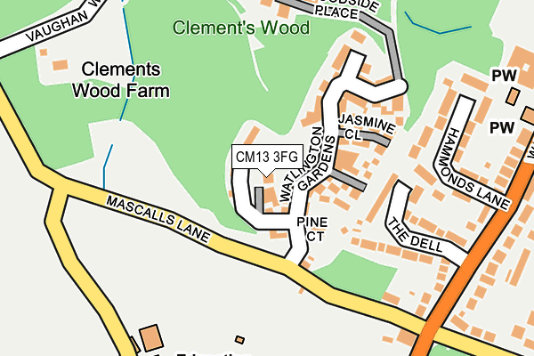 CM13 3FG map - OS OpenMap – Local (Ordnance Survey)