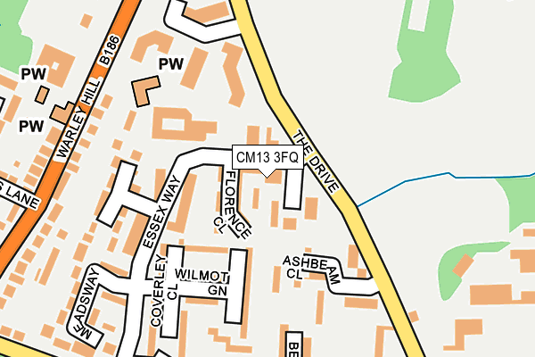 CM13 3FQ map - OS OpenMap – Local (Ordnance Survey)