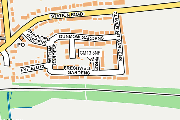CM13 3NF map - OS OpenMap – Local (Ordnance Survey)