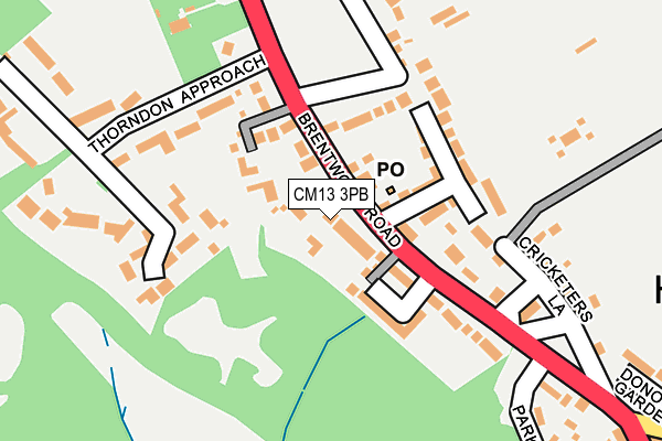 CM13 3PB map - OS OpenMap – Local (Ordnance Survey)