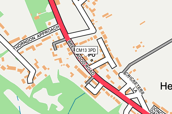 CM13 3PD map - OS OpenMap – Local (Ordnance Survey)