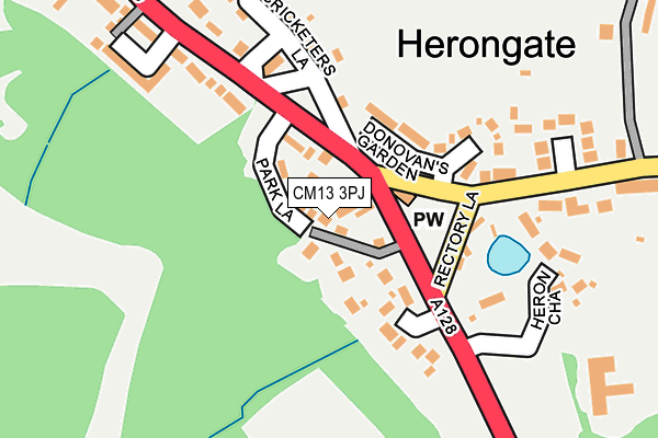 CM13 3PJ map - OS OpenMap – Local (Ordnance Survey)