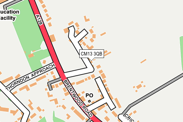 CM13 3QB map - OS OpenMap – Local (Ordnance Survey)