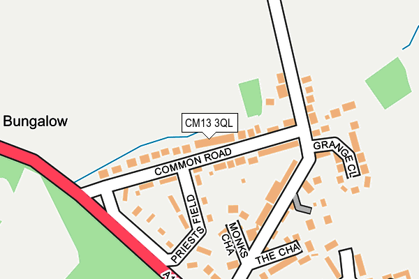 CM13 3QL map - OS OpenMap – Local (Ordnance Survey)