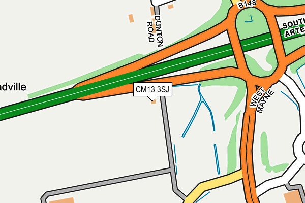 CM13 3SJ map - OS OpenMap – Local (Ordnance Survey)