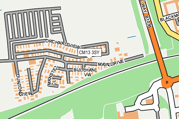 CM13 3SY map - OS OpenMap – Local (Ordnance Survey)
