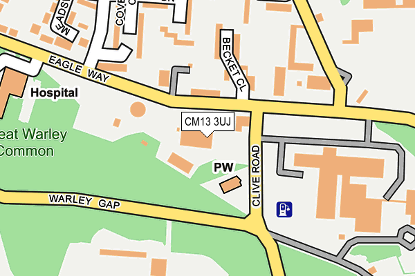 CM13 3UJ map - OS OpenMap – Local (Ordnance Survey)