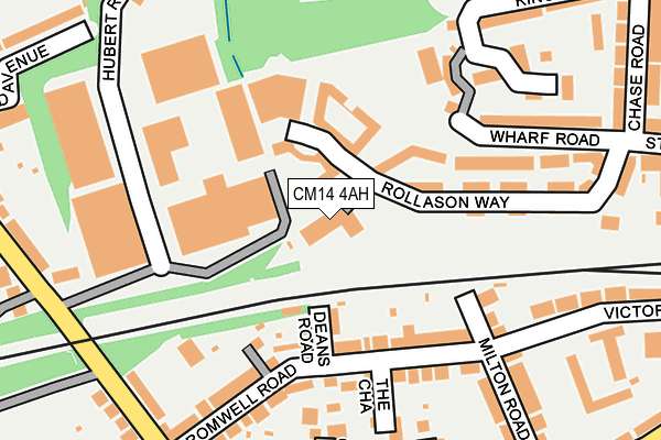 CM14 4AH map - OS OpenMap – Local (Ordnance Survey)