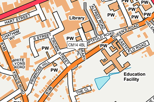 CM14 4BL map - OS OpenMap – Local (Ordnance Survey)