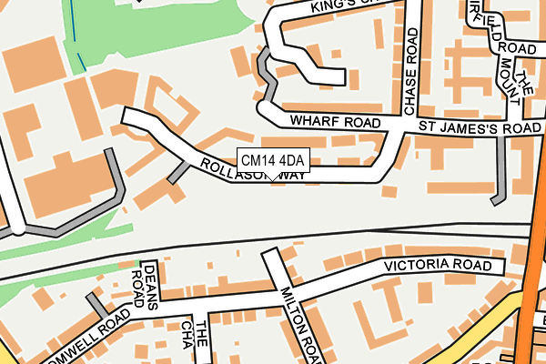 CM14 4DA map - OS OpenMap – Local (Ordnance Survey)