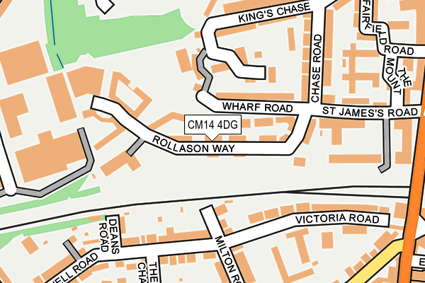 CM14 4DG map - OS OpenMap – Local (Ordnance Survey)