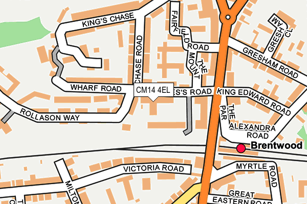 CM14 4EL map - OS OpenMap – Local (Ordnance Survey)