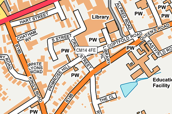 CM14 4FE map - OS OpenMap – Local (Ordnance Survey)