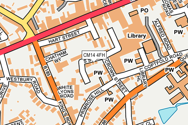 CM14 4FH map - OS OpenMap – Local (Ordnance Survey)