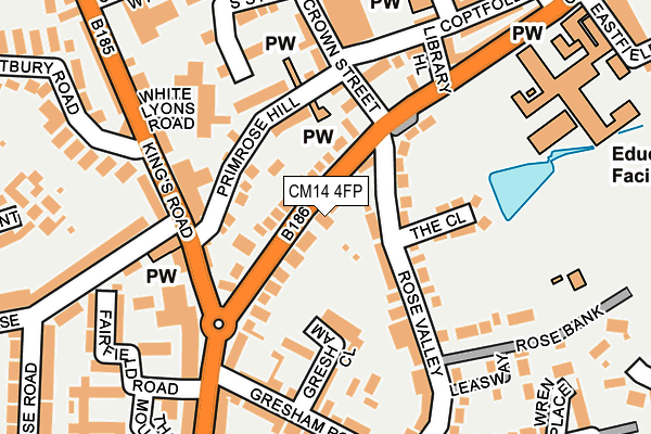 CM14 4FP map - OS OpenMap – Local (Ordnance Survey)