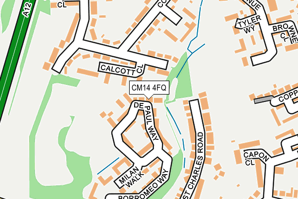 CM14 4FQ map - OS OpenMap – Local (Ordnance Survey)
