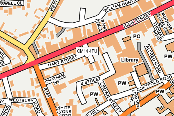 CM14 4FU map - OS OpenMap – Local (Ordnance Survey)