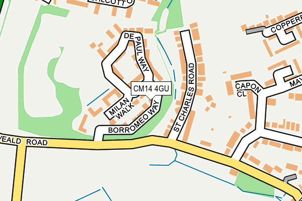 CM14 4GU map - OS OpenMap – Local (Ordnance Survey)