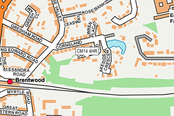 CM14 4HR map - OS OpenMap – Local (Ordnance Survey)