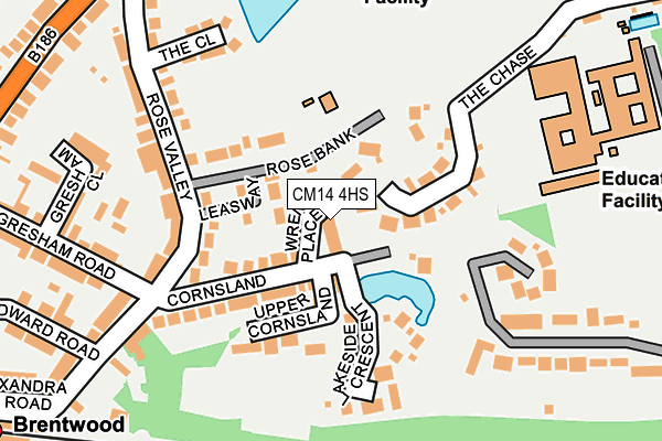 CM14 4HS map - OS OpenMap – Local (Ordnance Survey)